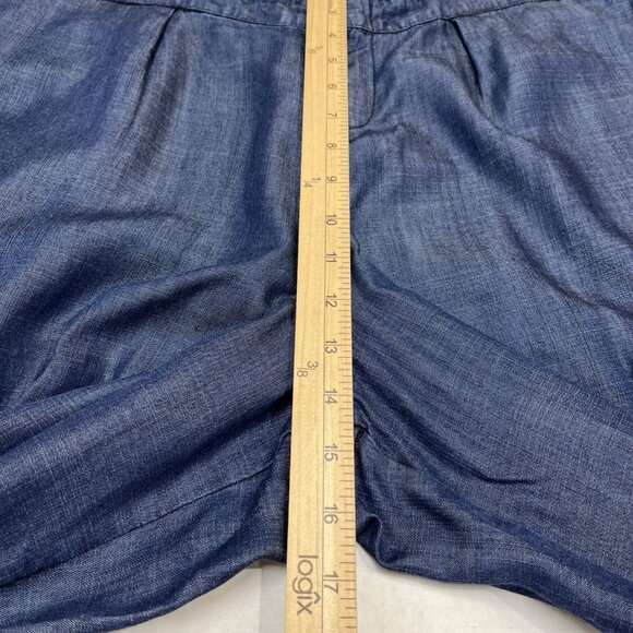 Standards and Practices Pants Womens 16 Chambray Wide Leg Cropped Paperbag Waist - Picture 5 of 12